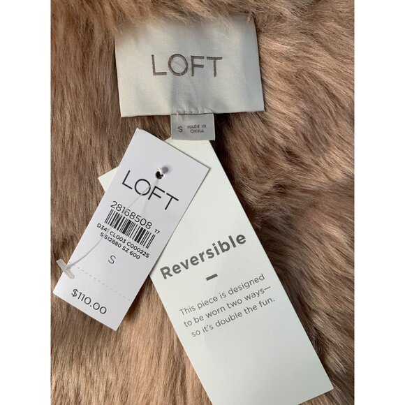 NWT Sz Small Ann Taylor Loft Reversible Faux Suede Fur Vest Womens $110 Pink - Picture 3 of 8
